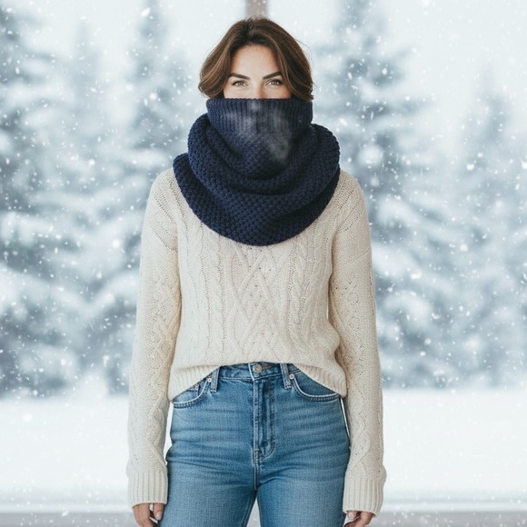 Lululemon Navy Blue Alpaca & Wool Blend Snood - Picture 2 of 6